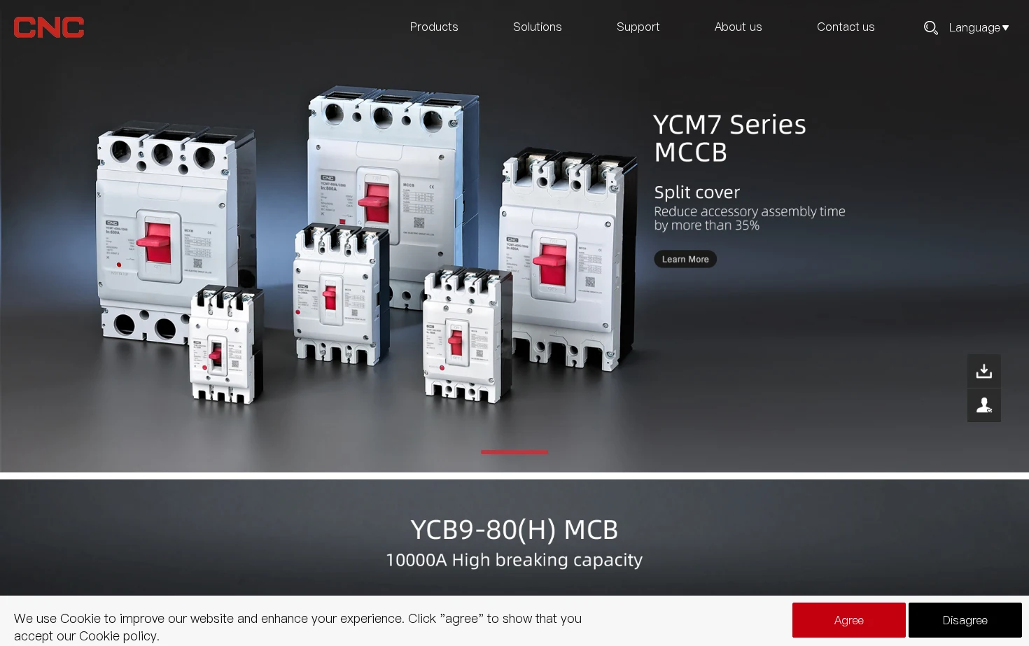 CNC Electric Group Zhejiang Technology Co., Ltd. 页面快照